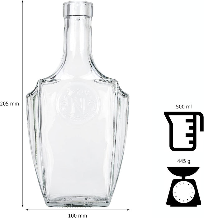 Glasflaschen 500ml - Weinflaschen Leer 50 Stücke - Glasflasche Bonaparte - Flaschen zum Befüllen - Glass bottle Mit Korken