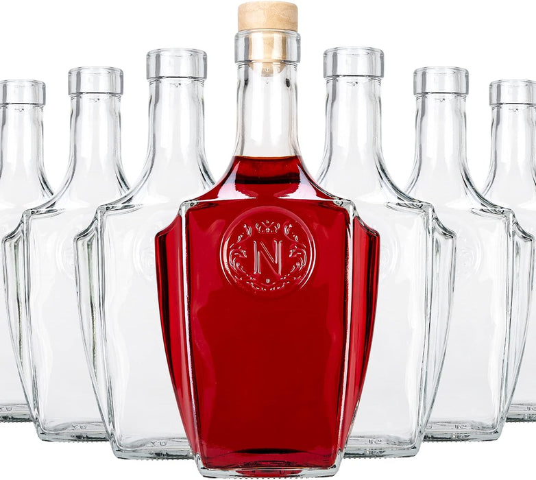 Glasflaschen 500ml - Weinflaschen Leer 50 Stücke - Glasflasche Bonaparte - Flaschen zum Befüllen - Glass bottle Mit Korken