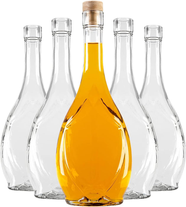 Glasflaschen 500ml - Weinflaschen Leer 5 Stücke - Glass bottle Mit Korken - Flaschen zum Befüllen