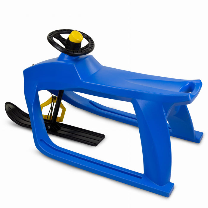 Children's slide with steering, steering sled F1 Control, blue