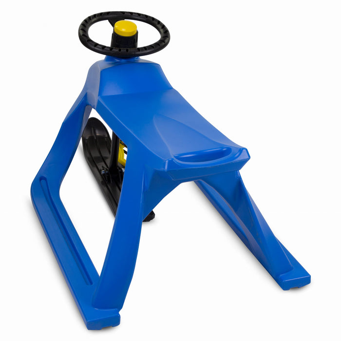 Children's slide with steering, steering sled F1 Control, blue
