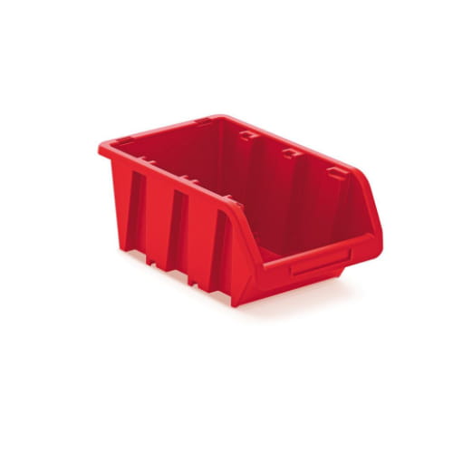 Stacking box, storage box, plastic, red, 10 pieces
