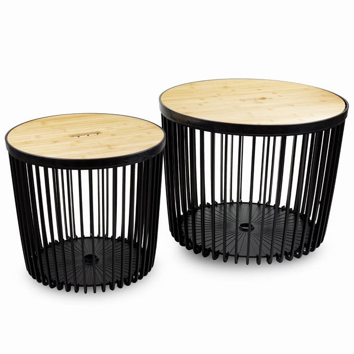 Side table, coffee table, wicker table, SET of 2, 100l+50l