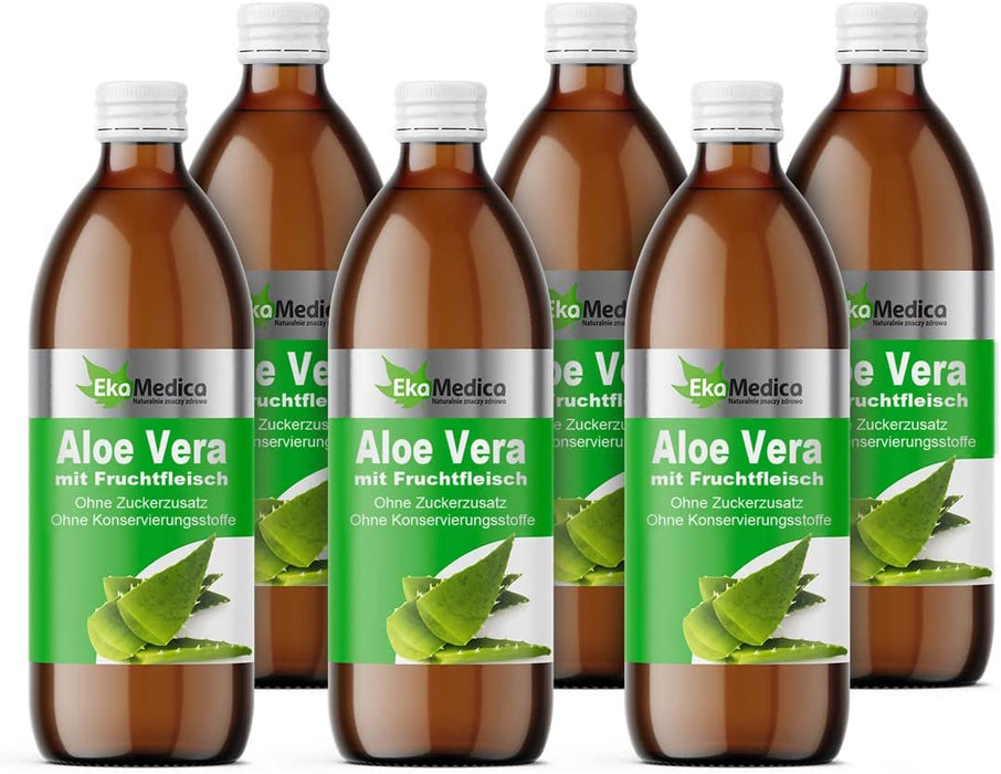 Aloe Vera Saft mit Fruchtfleisch EkaMedica, Direktsaft, Vitalsaft 500 - 6000ml