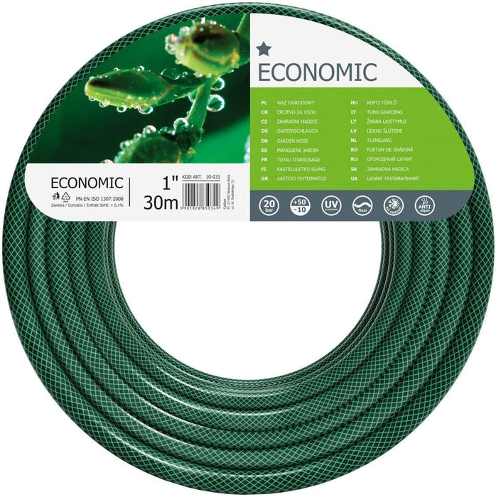 Garden hose, water hose 3-ply, 1" - 30m, green