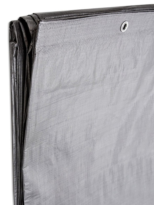 Extra strong tarpaulin, fabric tarpaulin + metal eyelets 8x12m - 130g/m² silver