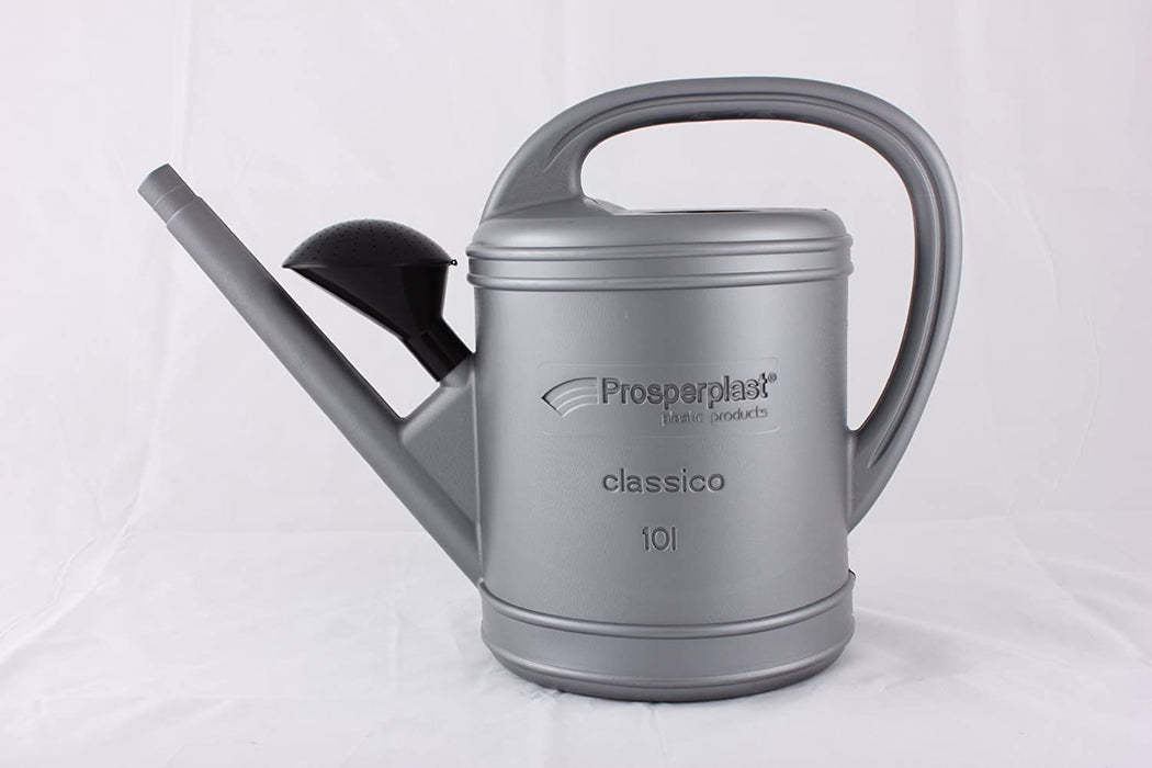 Prosperplast Watering Can Plastic Oval Silver 10 L Classic watering plants 