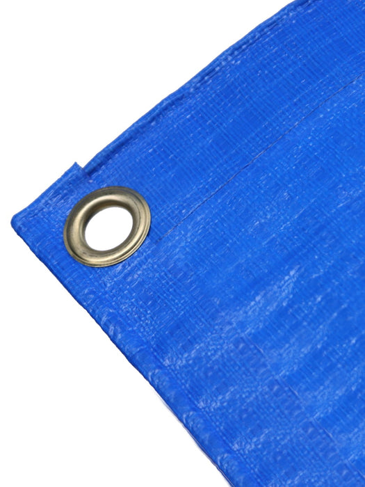 Tarpaulin fabric tarpaulin + metal eyelets 10x18 m- 70 g/m² blue