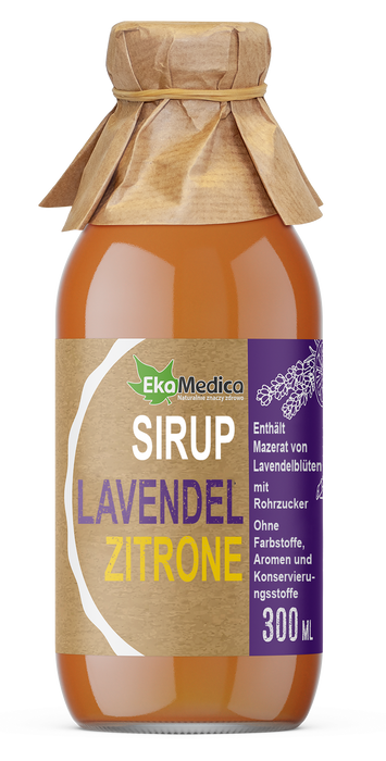 Lavendel Sirup mit Zitrone, Heilpflanzen-Sirup, Nahrungsergänzungsmittel, 300 ml
